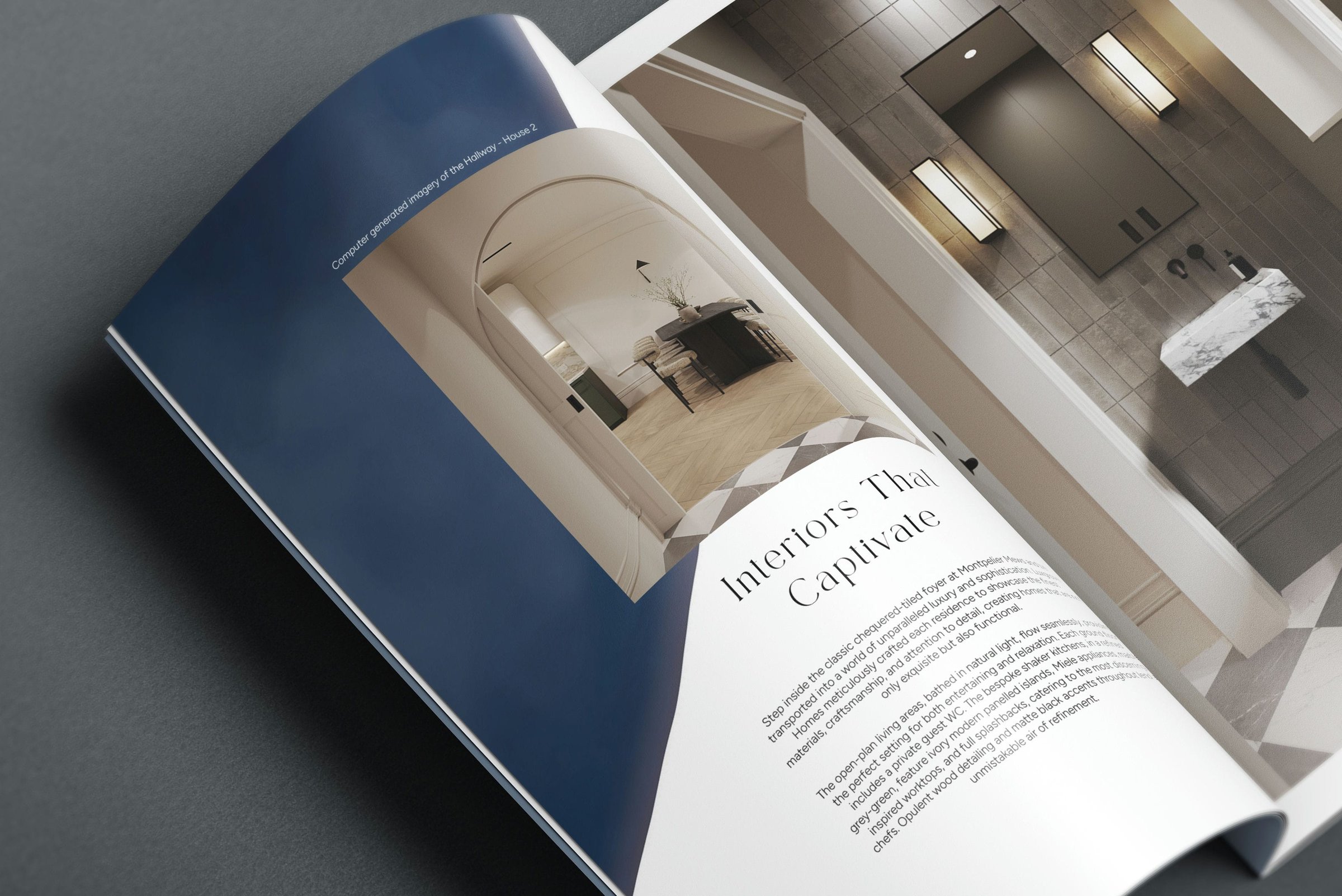 Montpelier-Mews-property marketing brochure spread mockup — development branding by Ademchic
