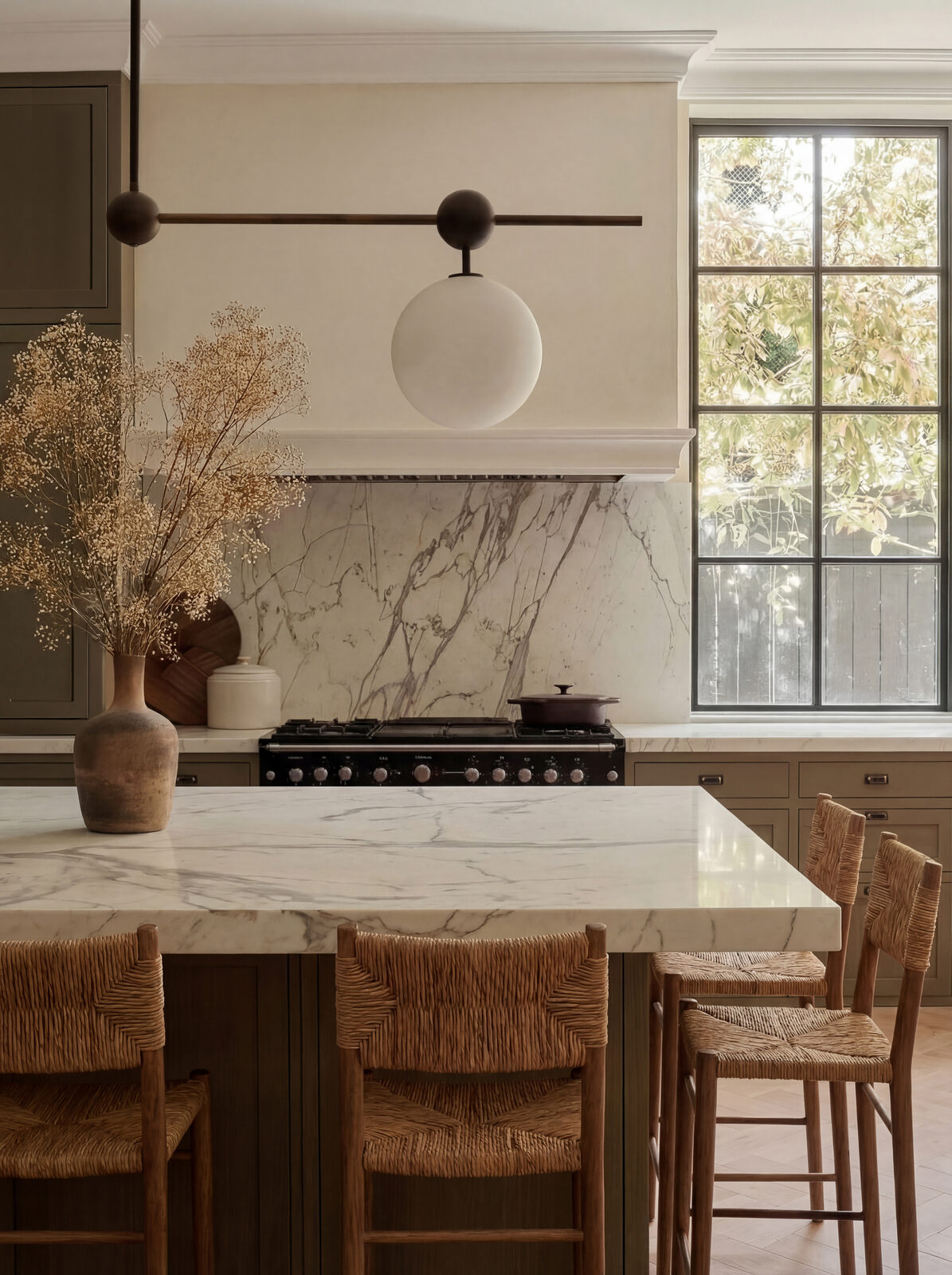 Design-led kitchen with warm material palette and considered specification